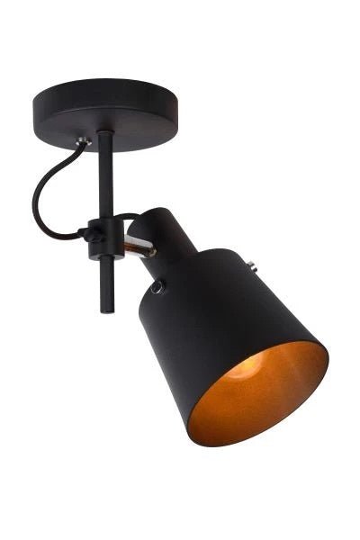 Lucide quinny black LED ceiling spotlight 1xE27, IP20, 80 CRI, 220-240V