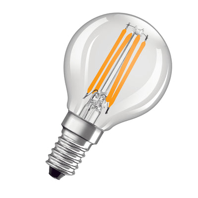 Klassisk LED E14 filamentpære klar 4W 470 lumen 2700K meget varm hvid erstatter 40W