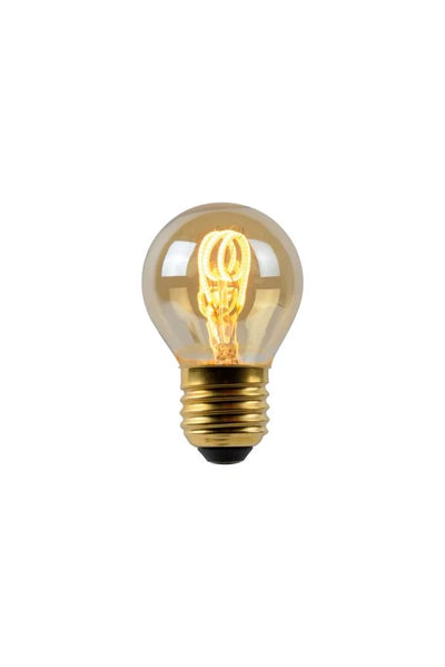 Lucide G45 LED filamentpære, E27 dæmpbar, 3W 2200K Amber Ø4.5cm