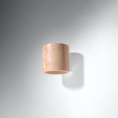 Sollux Lighting ORBIS væglampe i naturligt træ, LED-kompatibel, IP20, 220-240V, CE RoHS, Mat guld finish