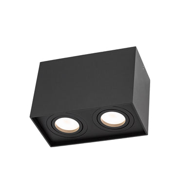 Spectrum CHLOE DUO 2xGU10 Overflademonteret LED Spotlampe, Justerbar Sort Aluminium, IP20 Indendørs Loftarmatur