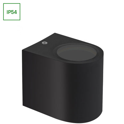 Spectrum LED GU10 væglampe Sort IP54 250V polycarbonat hus 95x80x73mm til indendørs og udendørs brug