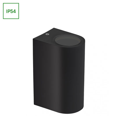 Spectrum LED GU10 Væglampe Sort, 2x6W, 250V, IP54 Udendørs Indendørs Tovejs 150x73x95mm
