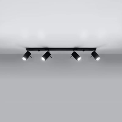 Sollux Lighting LED loftspot Black RING, 4 x GU10 fatninger, IP20, aluminium, CE RoHS