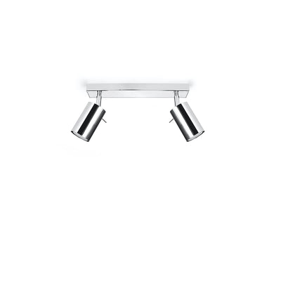 Sollux Lighting LED loftspot med kromring, 2x GU10, IP20, aluminium, CE RoHS
