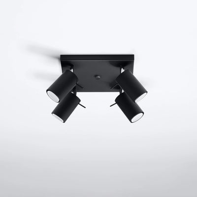 Sollux Lighting LED loftspot RING 4xGU10, IP20, 220-240V, Aluminium Mat Guld, CE RoHS