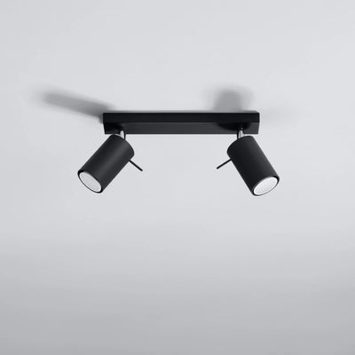 Sollux Lighting LED loftspot RING Sort, 2x GU10, IP20, Aluminium, CE RoHS, 220-240V