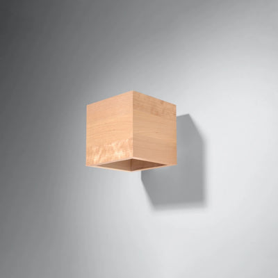 Sollux Lighting QUAD væglampe i naturtræ, LED kompatibel, IP20, 220-240V, CE RoHS, Mat guld finish