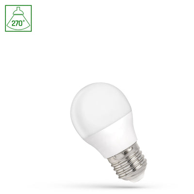 LED lamp G45 E27 1W warm white 3000K from Spectrum for atmospheric indoor lighting with 90 lumens and 270° beam angle