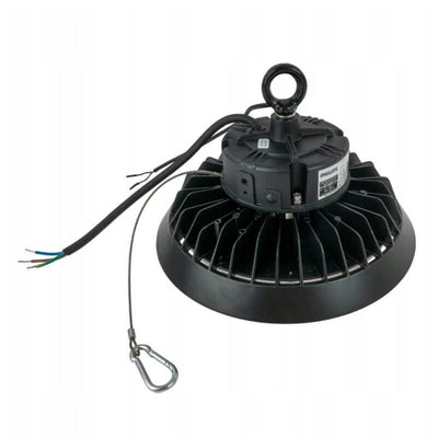 Tsong LED High Bay UFO 100W 15000 lumen 1-10V dæmpbar 3000K Philips chip IP20 CRI 80 CE RoHS Sort