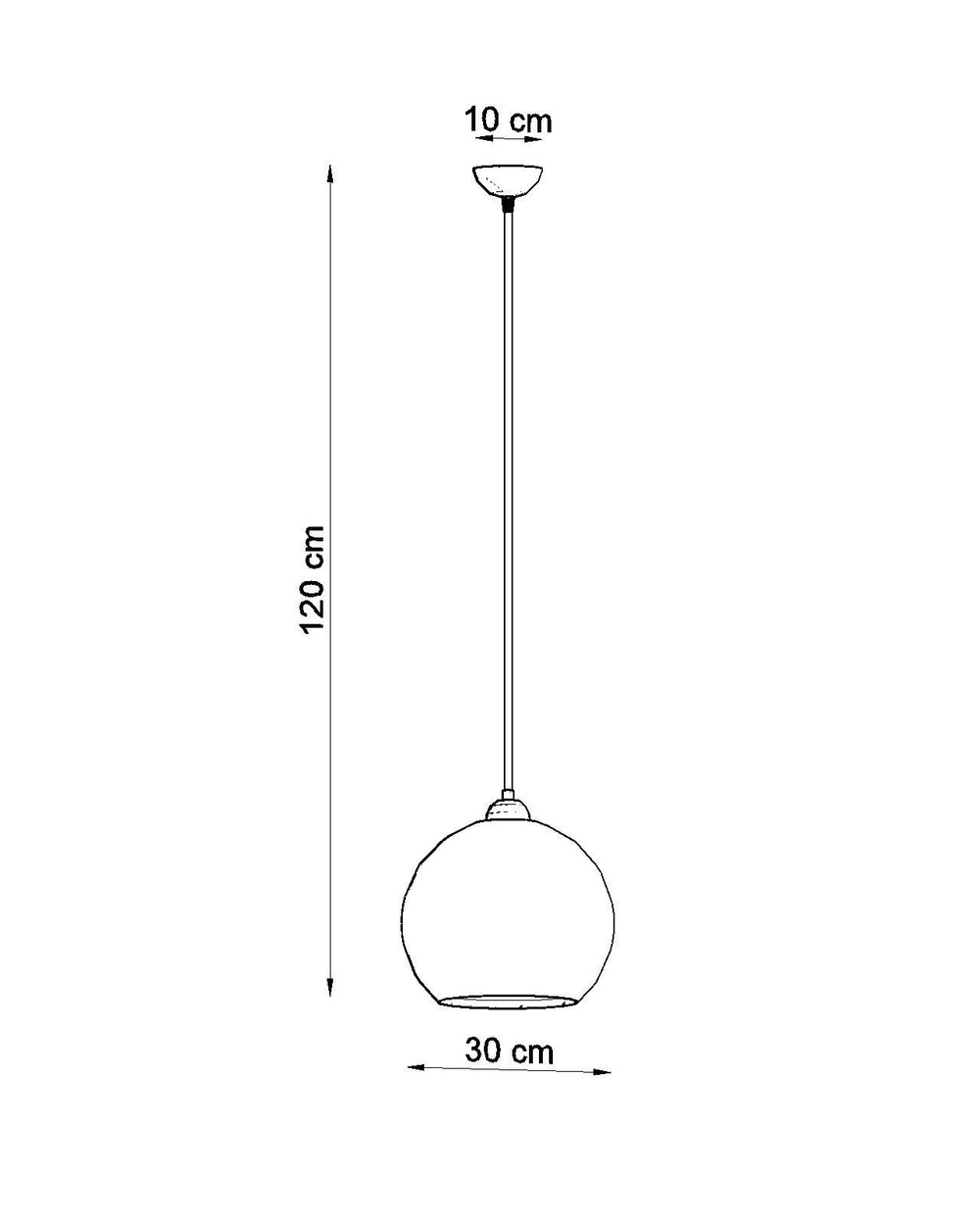 Sollux Lighting hanglamp BALL champagne LED fixture with aluminum steel, up to 50W