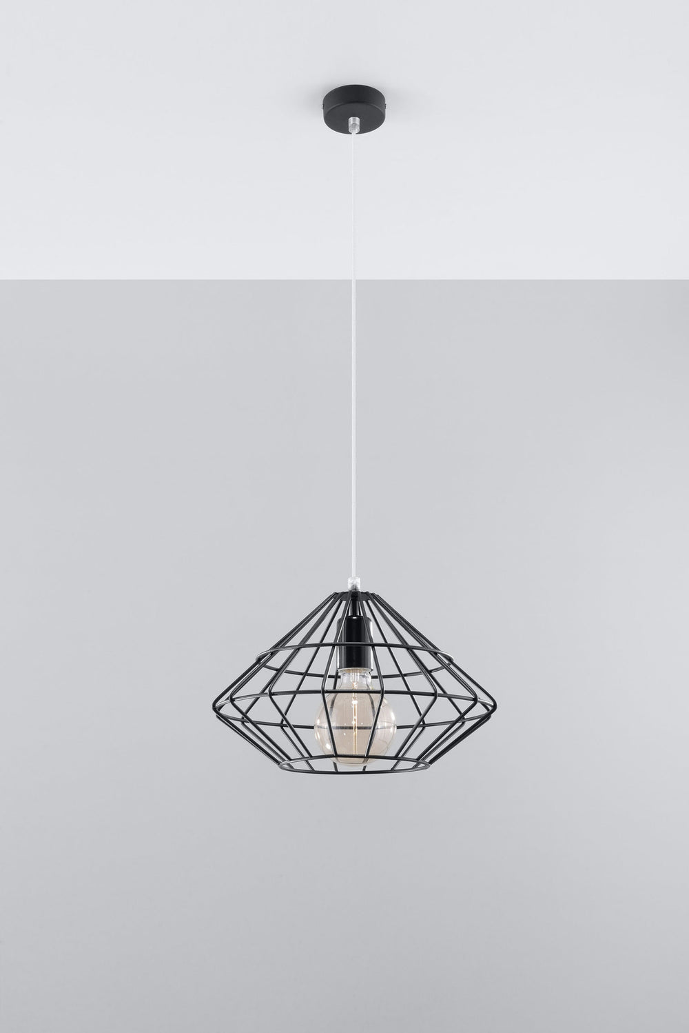 Sollux Lighting Umberto black pendant lamp, LED, 220-240V, IP20, 80 CRI, aluminum, 104mm
