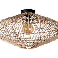 Lucide MAGALI loftlampe, 1xE27, maks. 40W, skandinavisk rattan og metal, Ø56cm, IP20, naturlig finish