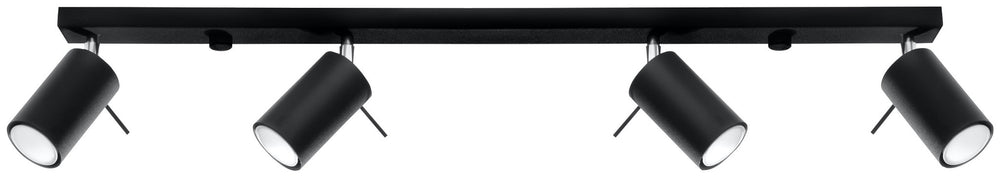 LED plafondspot zwart ring - 4 x GU10 aansluiting by Sollux Lighting