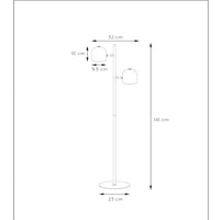 Lucide SKANSKA gulvlampe, LED 2x5W 3000K, touch dæmpbar, drejbart hoved, moderne sort metal, 1410mm højde