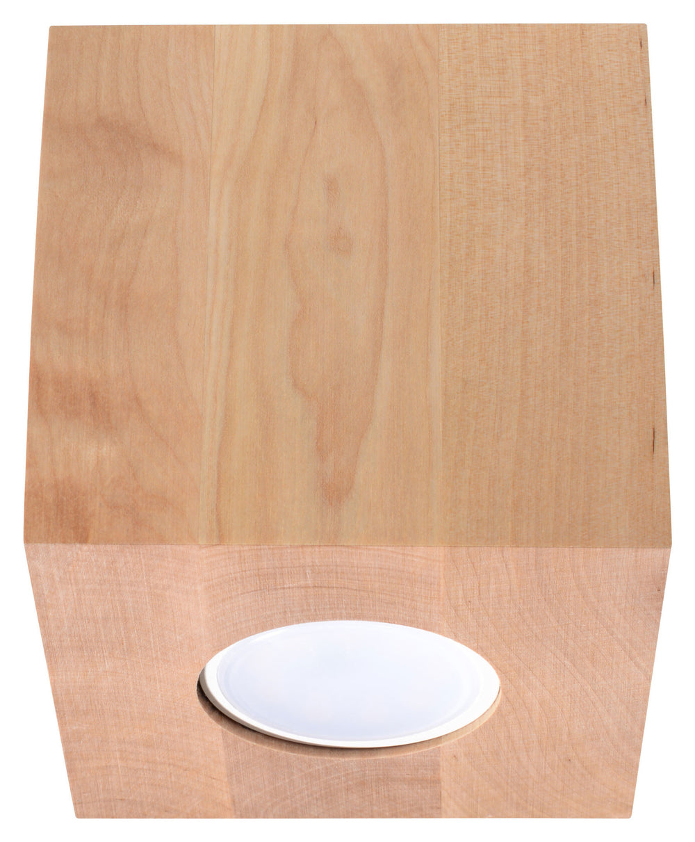 Led plafondspot quad natural wood 104mm tsong 220-240v aluminium