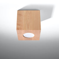 Led plafondspot quad natural wood 104mm tsong 220-240v aluminium