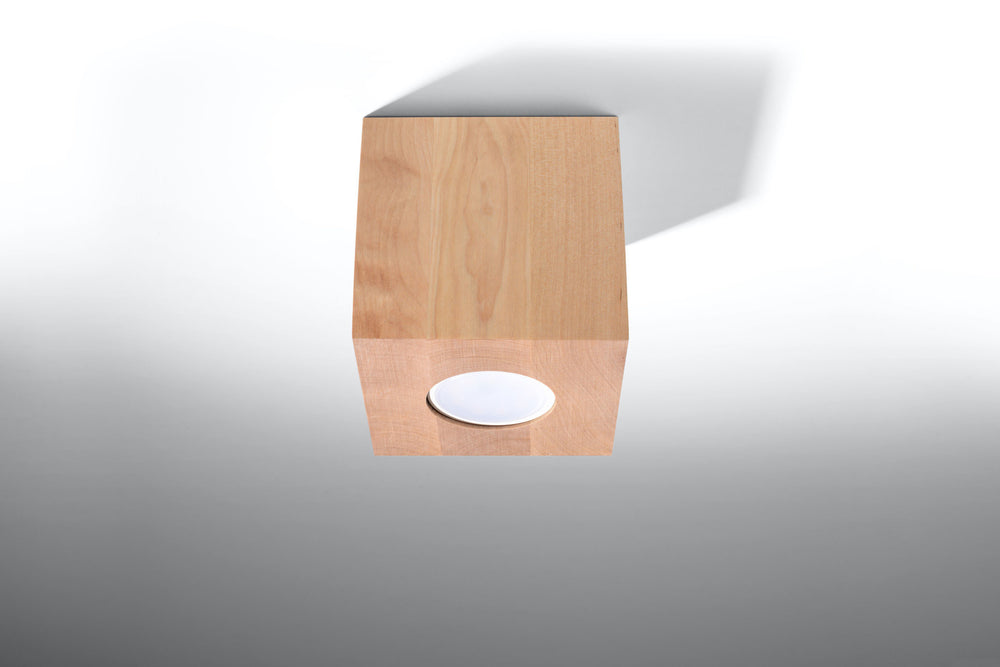 Led plafondspot quad natural wood 104mm tsong 220-240v aluminium