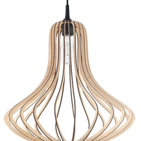 Sollux lighting LED pendant lamp ELZA with E27 fitting, warm wood finish