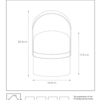 Lucide JOE rechargeable LED table lamp IP44 White, 3W dim to warm 2800K-3200K, USB charging, indoor outdoor use