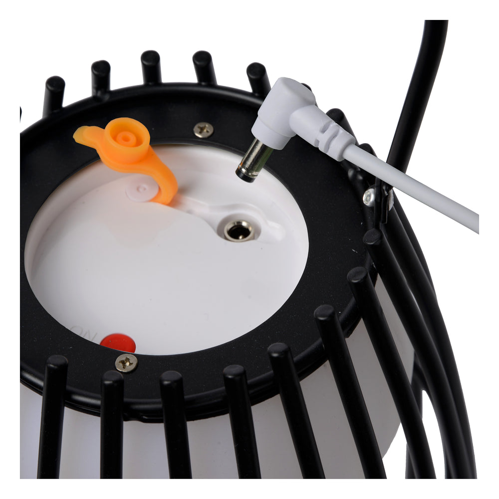 Lucide FJARA rechargeable LED table lamp, dim to warm 2800K-3200K, IP44 outdoor indoor Black Ø17.5cm