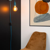 Lucide POLA væglampe til børn, 1xE27 fatning, Blå finish, Moderne rundt design, 220-240V, IP20