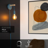 Lucide POLA væglampe til børn, 1xE27 fatning, Blå finish, Moderne rundt design, 220-240V, IP20