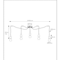 Lucide FIX moderne hængelampe, 5xE27 fatninger, Sort metal, rundt design, justerbar højde, IP20