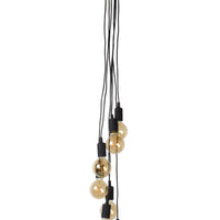 Lucide FIX modern hanging light, 7xE27 sockets, Black round metal design, adjustable height, IP20, 220-240V