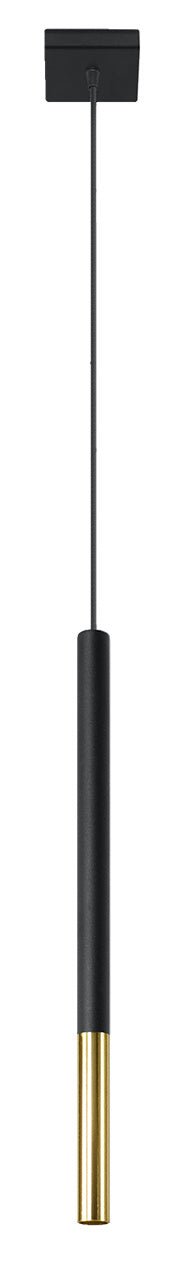 Sollux LED pendant lamp with black and gold finish, 104mm, IP20, 220-240V