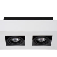 Lucide XIRAX LED loftspot, 2x5W GU10, dim to warm 2200K-3000K, IP20, Hvid aluminium