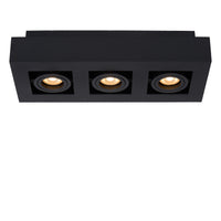 Lucide XIRAX LED loftspot, 3x5W GU10, dim to warm 2200K-3000K, IP20, Sand Black aluminium