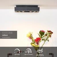Lucide XIRAX LED loftspot, 3x5W GU10, dim to warm 2200K-3000K, IP20, Sand Black aluminium