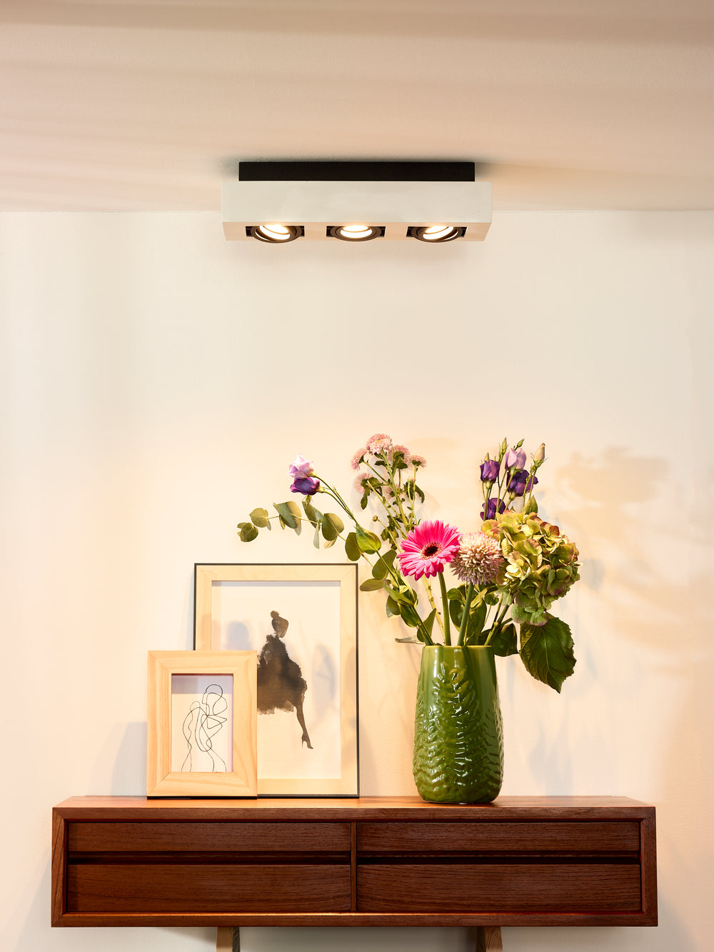 Lucide XIRAX LED loftspot, 3x5W GU10, dim to warm 2200K-3000K, IP20, Hvid aluminium