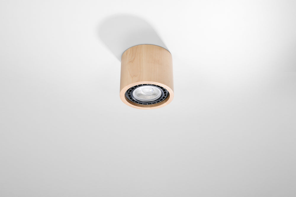 Sollux lighting led plafondspot natural wood finish with 13mm width