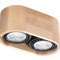 Sollux Lighting plafondspot BASIC 2 LED lamp, natural wood finish, CRI 80-89, IP20