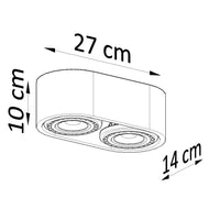 Sollux Lighting plafondspot BASIC 2 LED lamp, natural wood finish, CRI 80-89, IP20