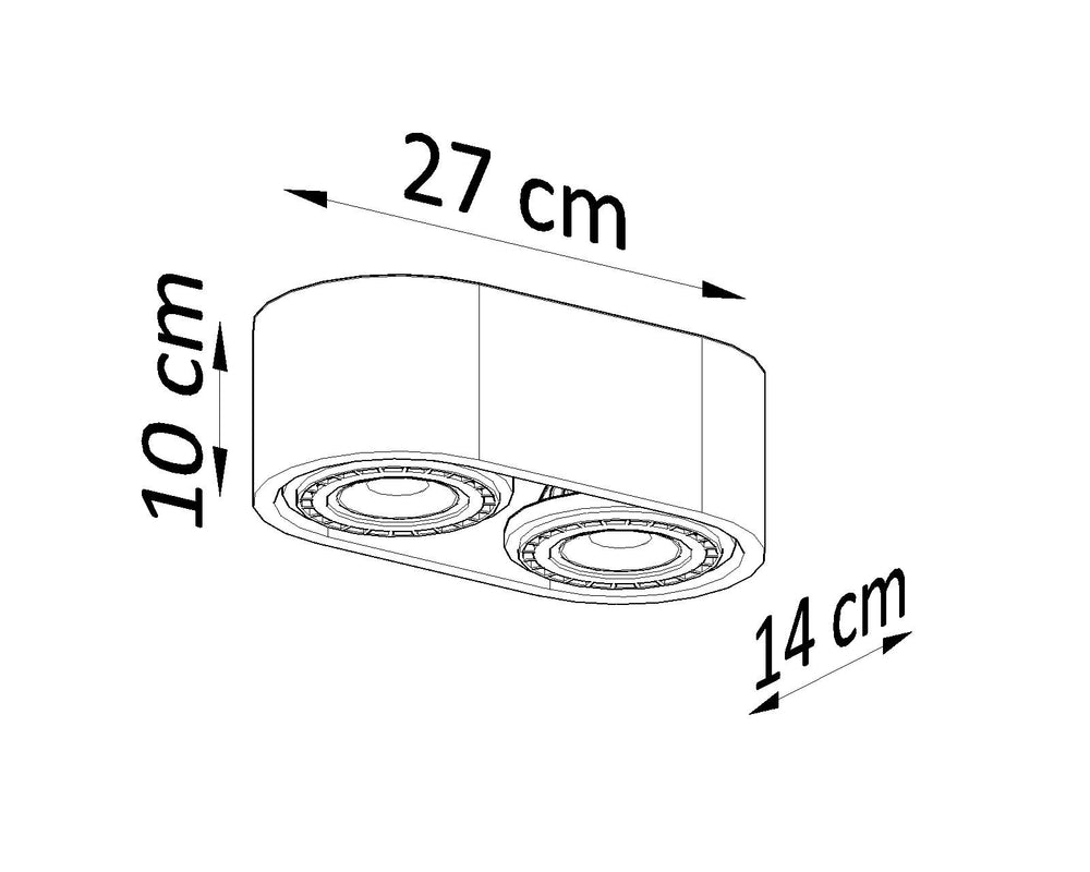 Sollux Lighting plafondspot BASIC 2 LED lamp, natural wood finish, CRI 80-89, IP20