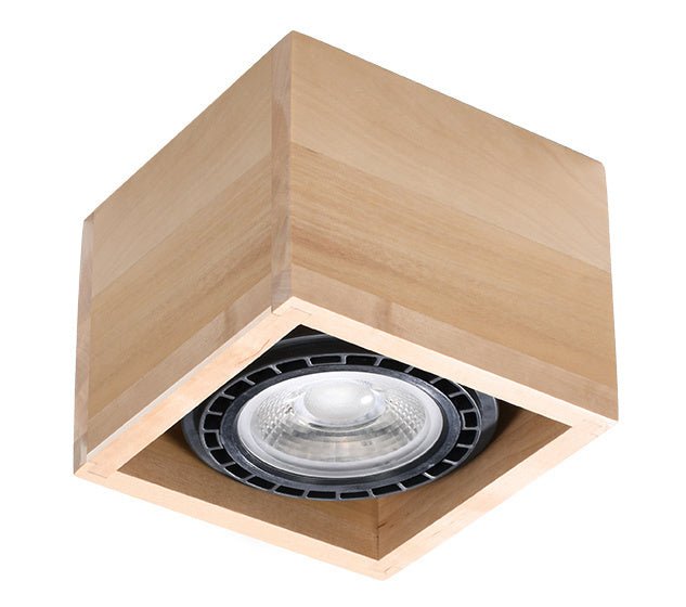 Plafondspot Quatro 1 natuurlijk hout LED lamp 220-240V 50-60Hz