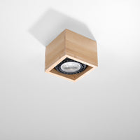 Plafondspot Quatro 1 natuurlijk hout LED lamp 220-240V 50-60Hz