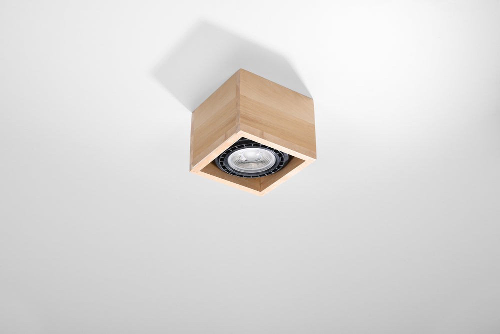 Plafondspot Quatro 1 natuurlijk hout LED lamp 220-240V 50-60Hz