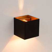 Lucide XIO LED wall light dimmable G9 1x4W 2700K adjustable beam angle Black modern square design