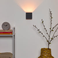 Lucide XIO LED væglampe, dæmpbar G9 1x4W 2700K, justerbar lysvinkel, Mørkegrå, moderne firkantet design