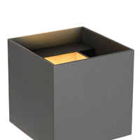 Lucide XIO LED væglampe, dæmpbar G9 1x4W 2700K, justerbar lysvinkel, Mørkegrå, moderne firkantet design