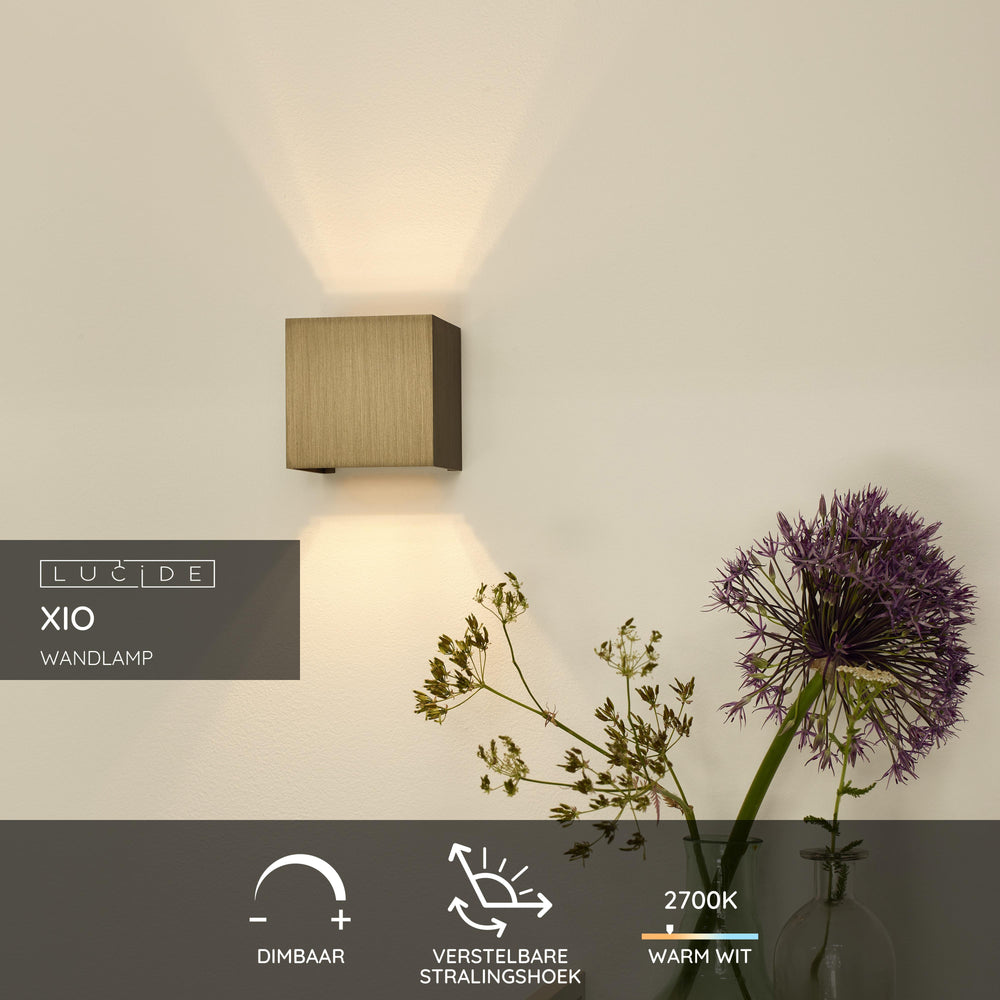 Lucide XIO LED væglampe dæmpbar G9 1x4W 2700K justerbar lysstråle IP20 rustbrun aluminium