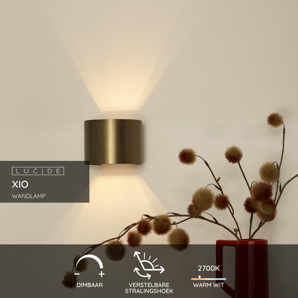 Lucide XIO LED væglampe, dæmpbar G9 3.5W 2700K, justerbar lysvinkel, Rustbrun, IP20 aluminium