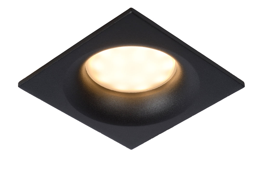 Lucide ZIVA indbygget LED spot Sand Sort, 1xGU10, IP44 badeværelseslampe, firkantet aluminium 85x85mm