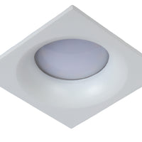 Lucide ZIVA bathroom recessed spotlight, 1xGU10, IP44, White aluminium, square 85x85mm, modern design