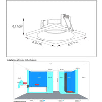 Lucide ZIVA bathroom recessed spotlight, 1xGU10, IP44, White aluminium, square 85x85mm, modern design