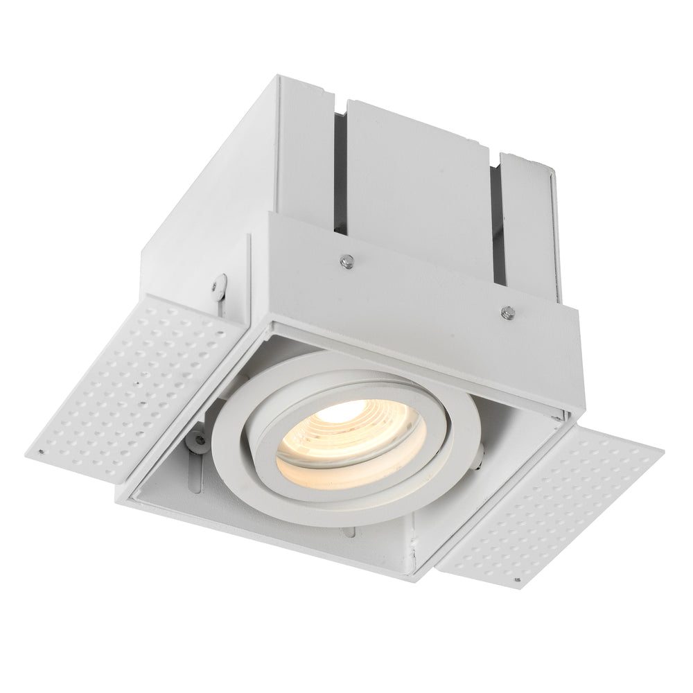 Lucide TRIMLESS indbygget spotlight, 1xGU10, firkantet, Sandhvid, IP20, moderne aluminiumsdesign